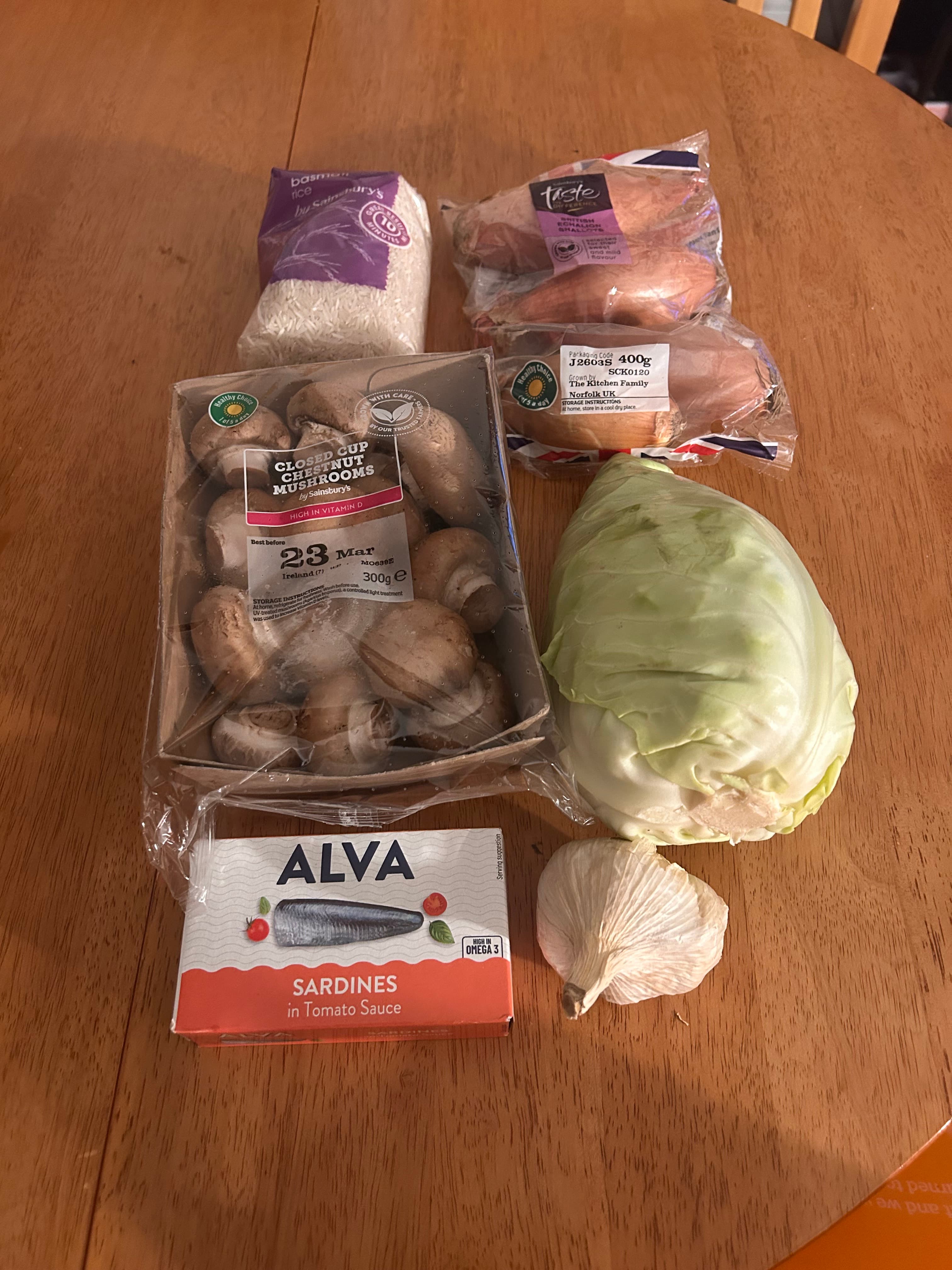 Soy mushroom and cabbage with tinned sardines photo 3