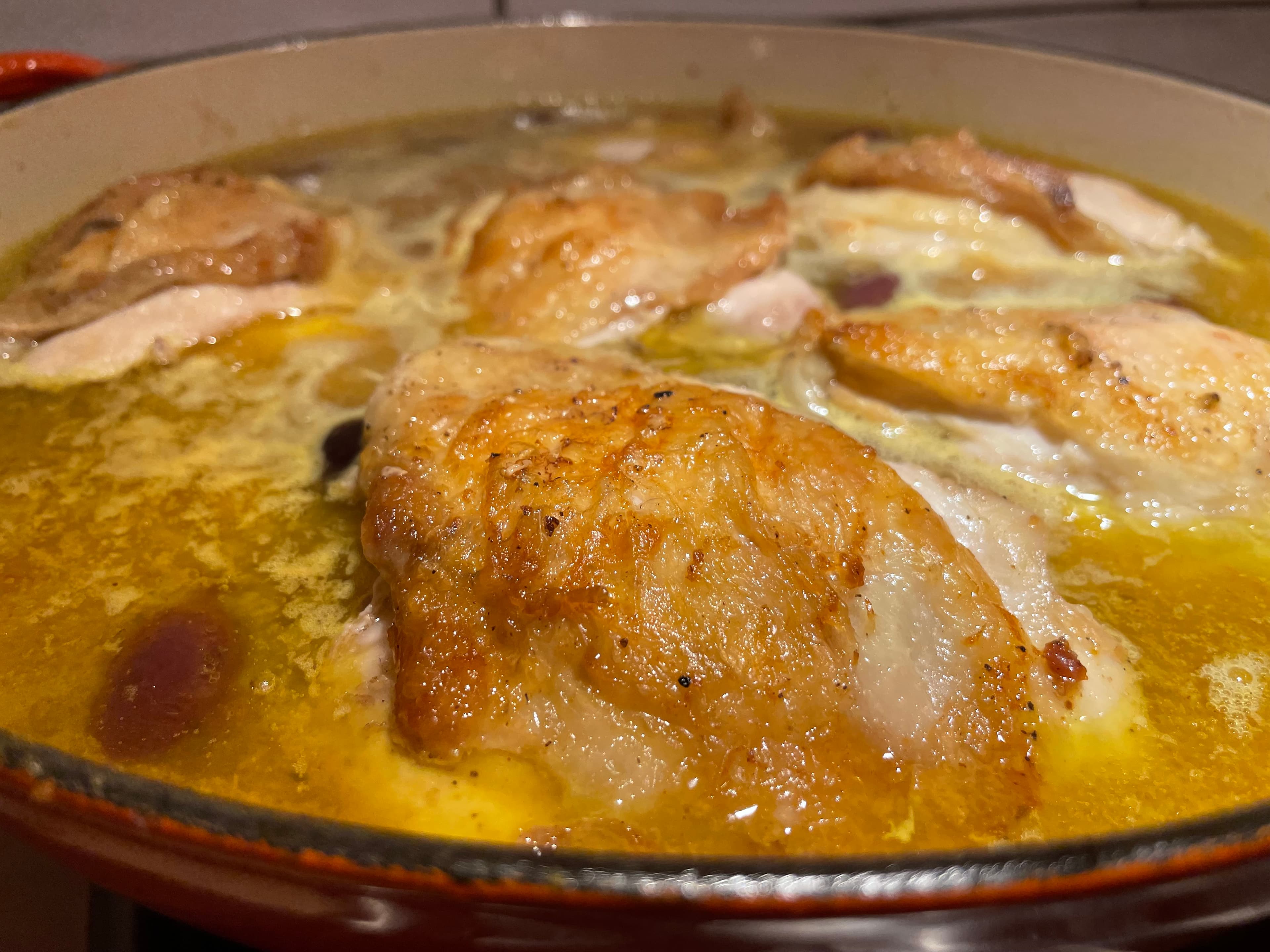 Chicken, bean and saffron stew